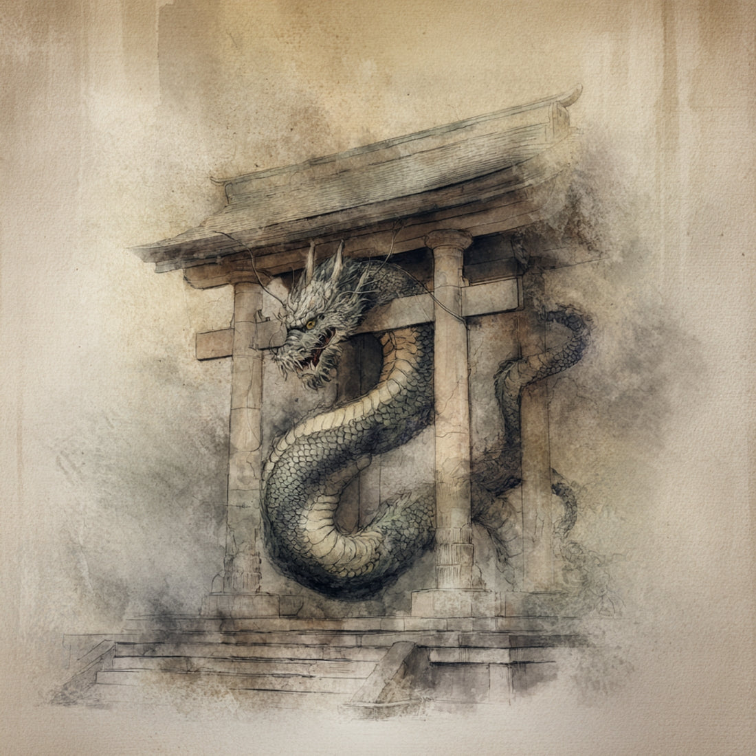 Ancient Japanese guardian dragon 2